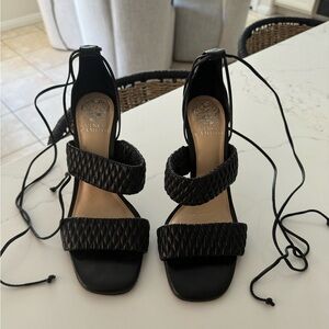 Vince Camuto Black Lace Up High Heel